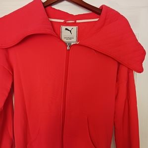Puma Zip Up Cowl Neck Sweatshirt - Coral